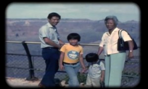 The Gee road trip to the Grand Canyon. Film still courtesy of the Gee family home movie collection. 