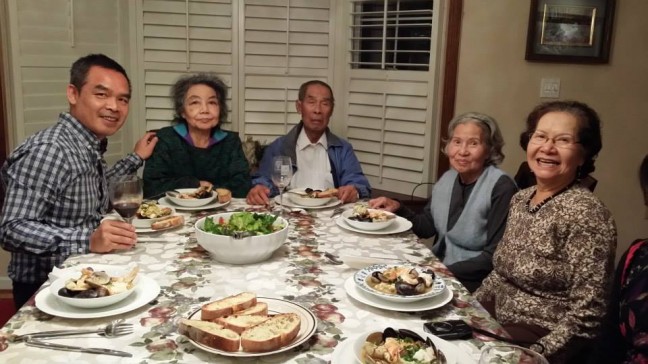 Celebrating Andrew Lam's mother's 80th birthday last year in Fremont, CA. Photo courtesy of the author. 