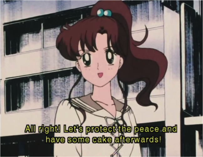 Sailor Jupiter promotes peace—and pastries.