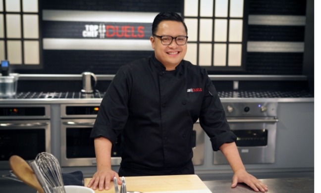 Dale Talde on the set of "Top Chef Duels."