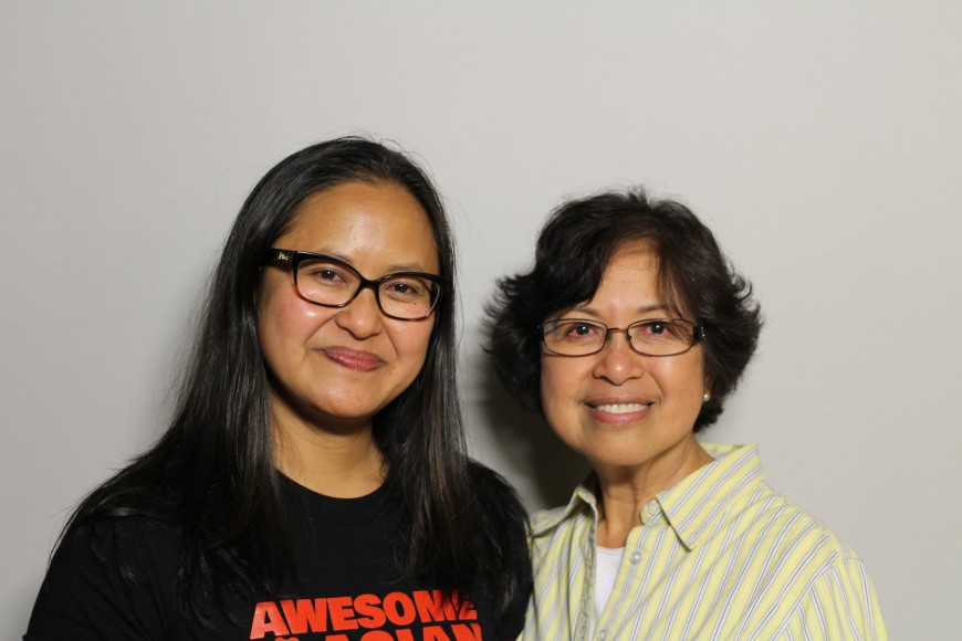 Marissa Aroy with her mother Marcy Aroy at the StoryCorps booth.