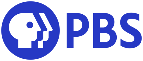 blue and white PBS logo